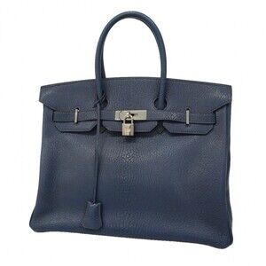 Hermes Birkin 35 handbag, Coromandel, blue-navy, □E stamp, women's, P2839086